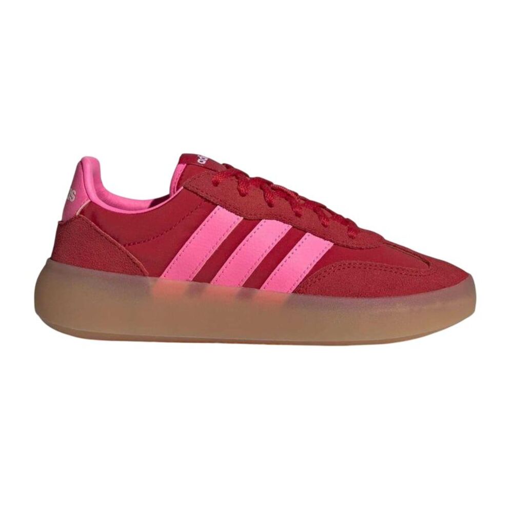 Adidas Childrens/Kids Barreda Leather Platform Sneakers / Scarlet/Pink